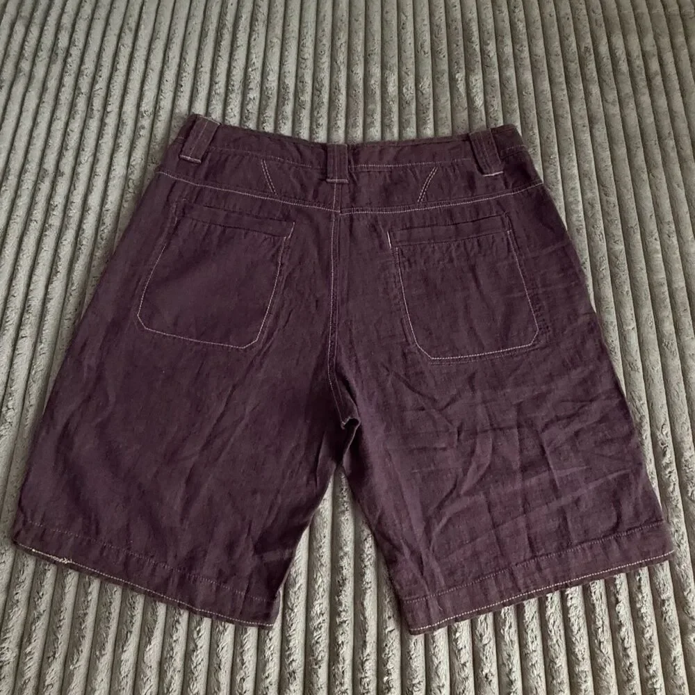 Zenfari Bayan Tree Burgundy Linen Blend Shorts Button Fly NWT Men 38 MSRP $99